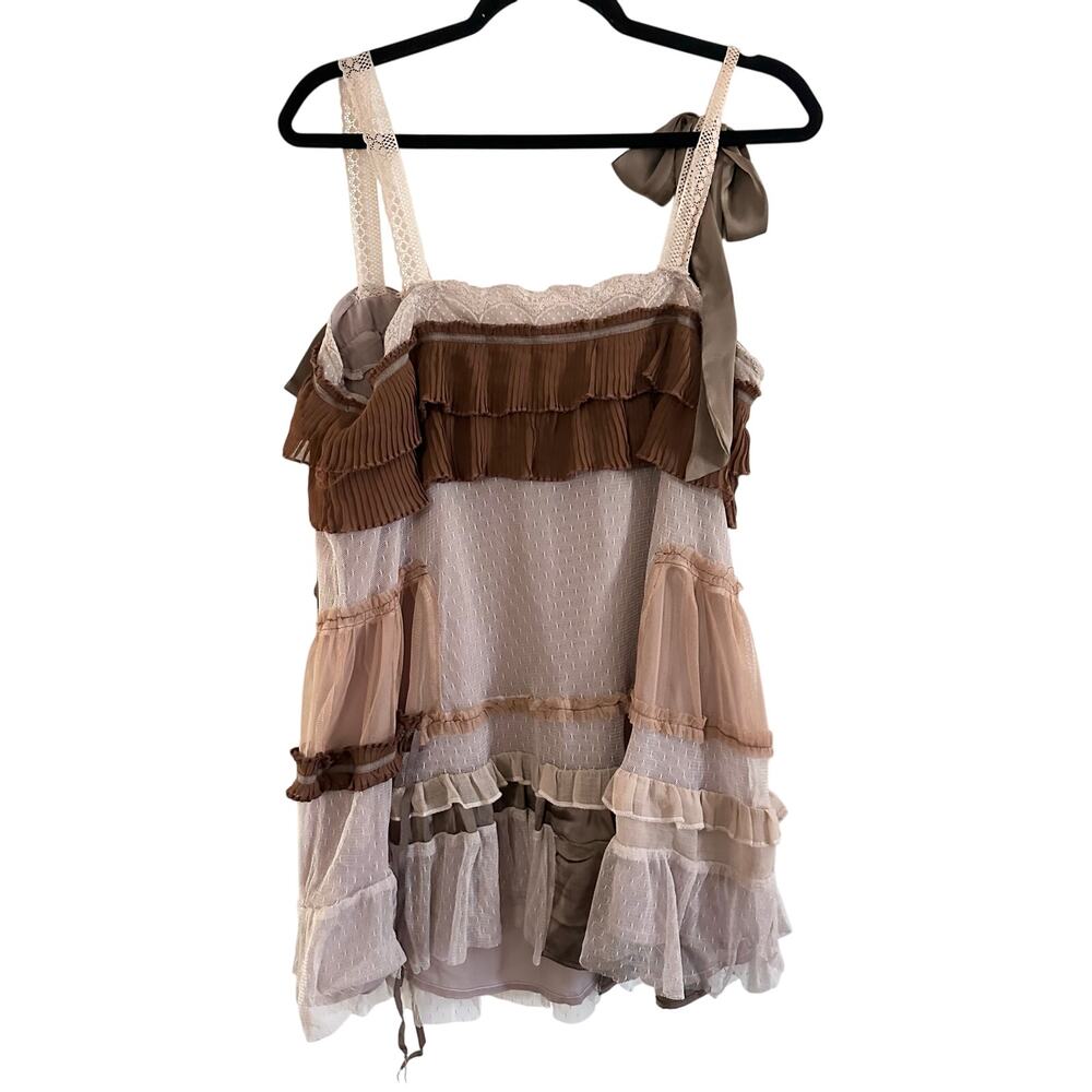 KIMCHI BLUE Clara Mini Dress Fairy Grunge Lagenlook Shabby Chic Lace Frock Sz XL - Picture 7 of 8